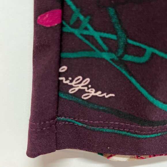 Tommy Hilfiger Women’s Dress Maroon Floral Knee Length Long Sleeve Dress Size 18 - Picture 5 of 7